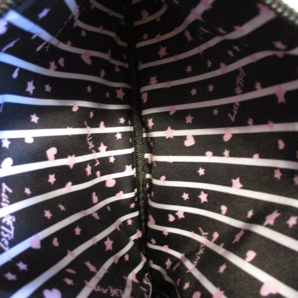 Betsey Johnson Woman Small Gray Tan White Top Zip Shoulder Bag Purse - Picture 6 of 8